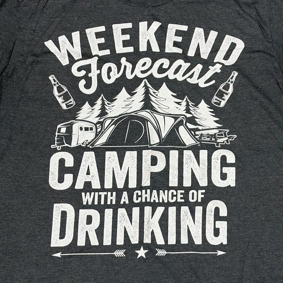 Anvil t-shirt size XL weekend Forecast Camping with a chance of Drinking - Picture 2 of 7